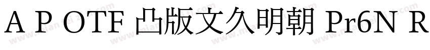 A P OTF 凸版文久明朝 Pr6N R字体转换